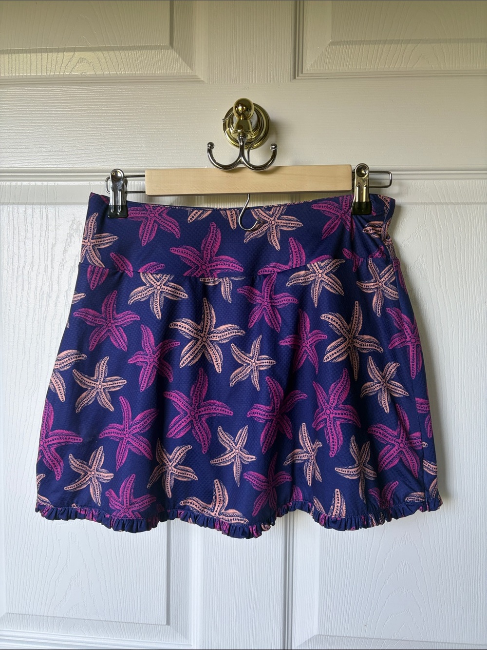 Gottex Pickleball or Bathing suit Skater Skirt with Pink & Peach Starfish Print